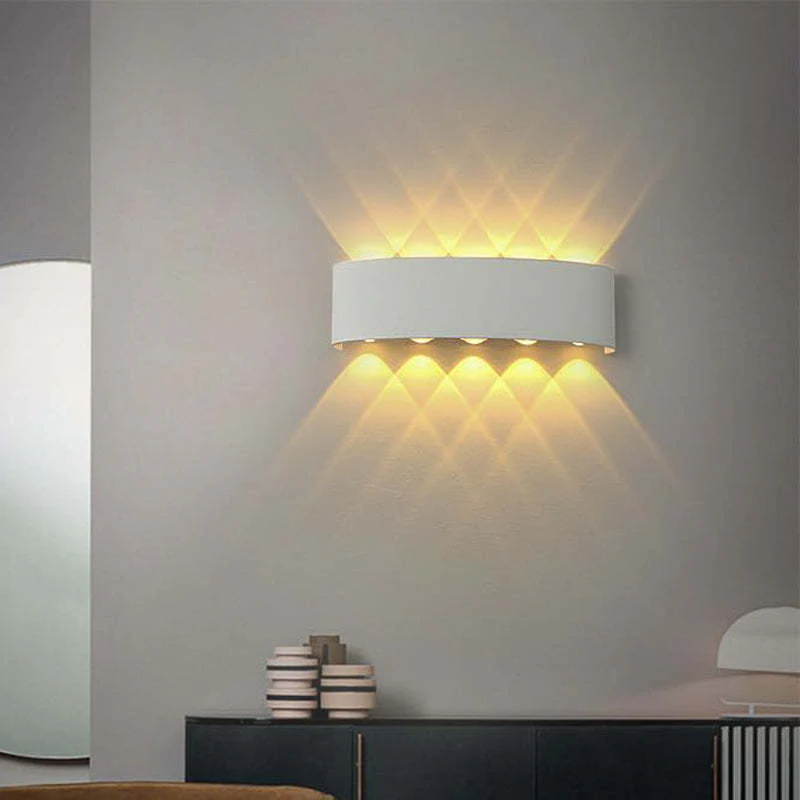 Tronix Modern Rectangular Metal Outdoor Wall Lamp, Black/White, Water-wave - Image 12