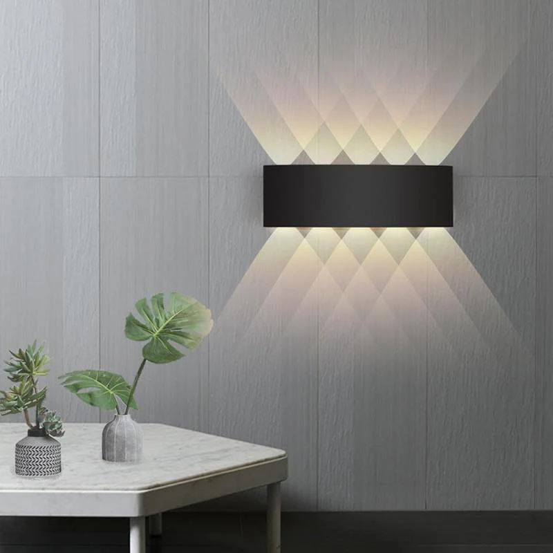 Tronix Modern Rectangular Metal Outdoor Wall Lamp, Black/White, Water-wave - Image 15