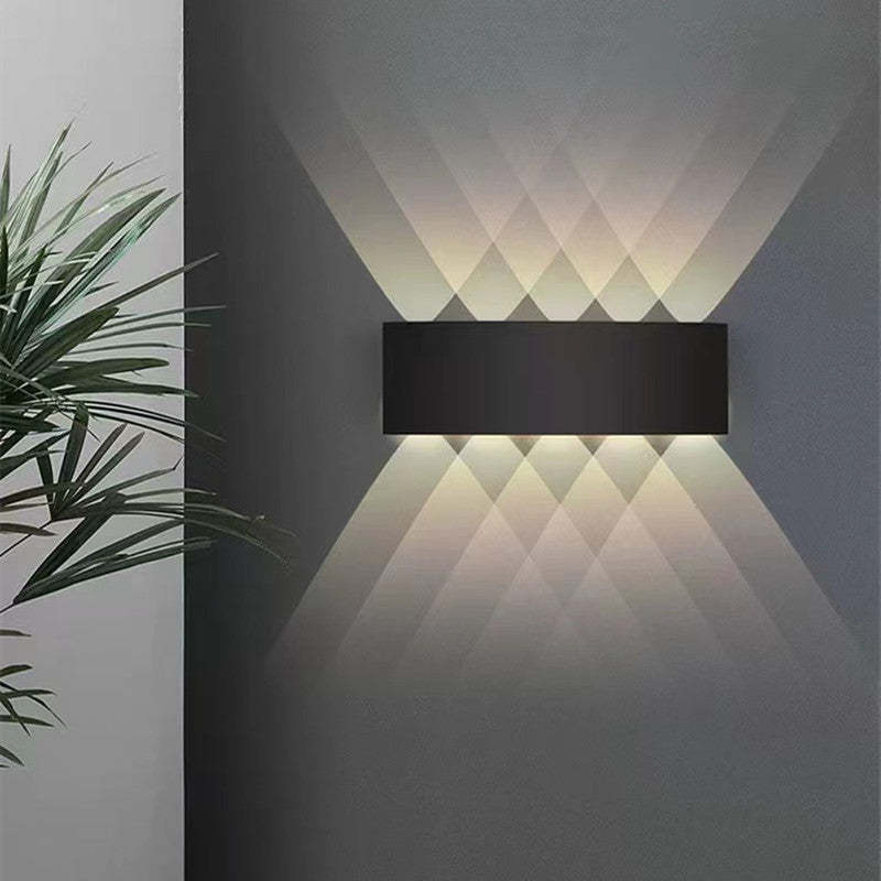 Tronix Modern Rectangular Metal Outdoor Wall Lamp, Black/White, Water-wave - Image 16
