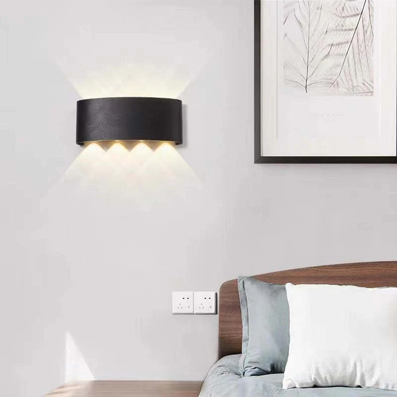 Tronix Modern Rectangular Metal Outdoor Wall Lamp, Black/White, Water-wave - Image 21