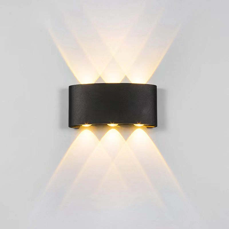 Tronix Modern Rectangular Metal Outdoor Wall Lamp, Black/White, Water-wave - Image 22