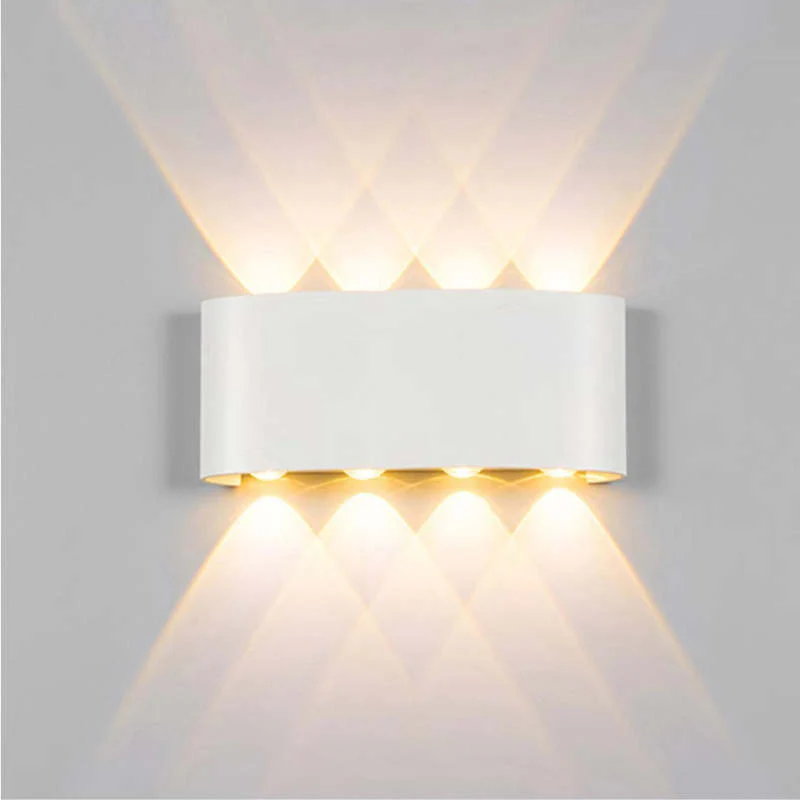 Tronix Modern Rectangular Metal Outdoor Wall Lamp, Black/White, Water-wave - Image 23