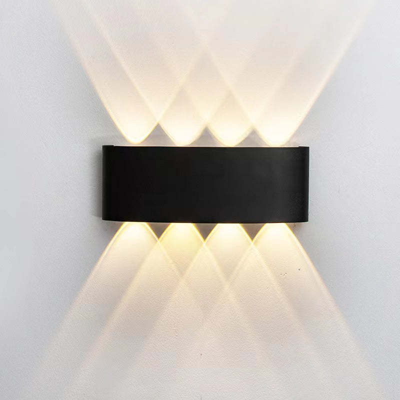 Tronix Modern Rectangular Metal Outdoor Wall Lamp, Black/White, Water-wave - Image 24