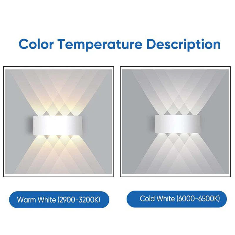 Tronix Modern Rectangular Metal Outdoor Wall Lamp, Black/White, Water-wave - Image 34