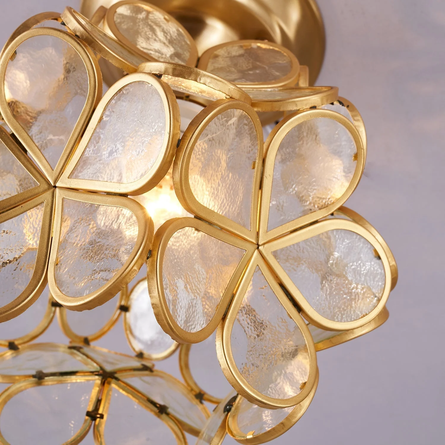 Ullaeiel Postmodern Luxury Bloom Golden Glass Ceiling Light - Image 11