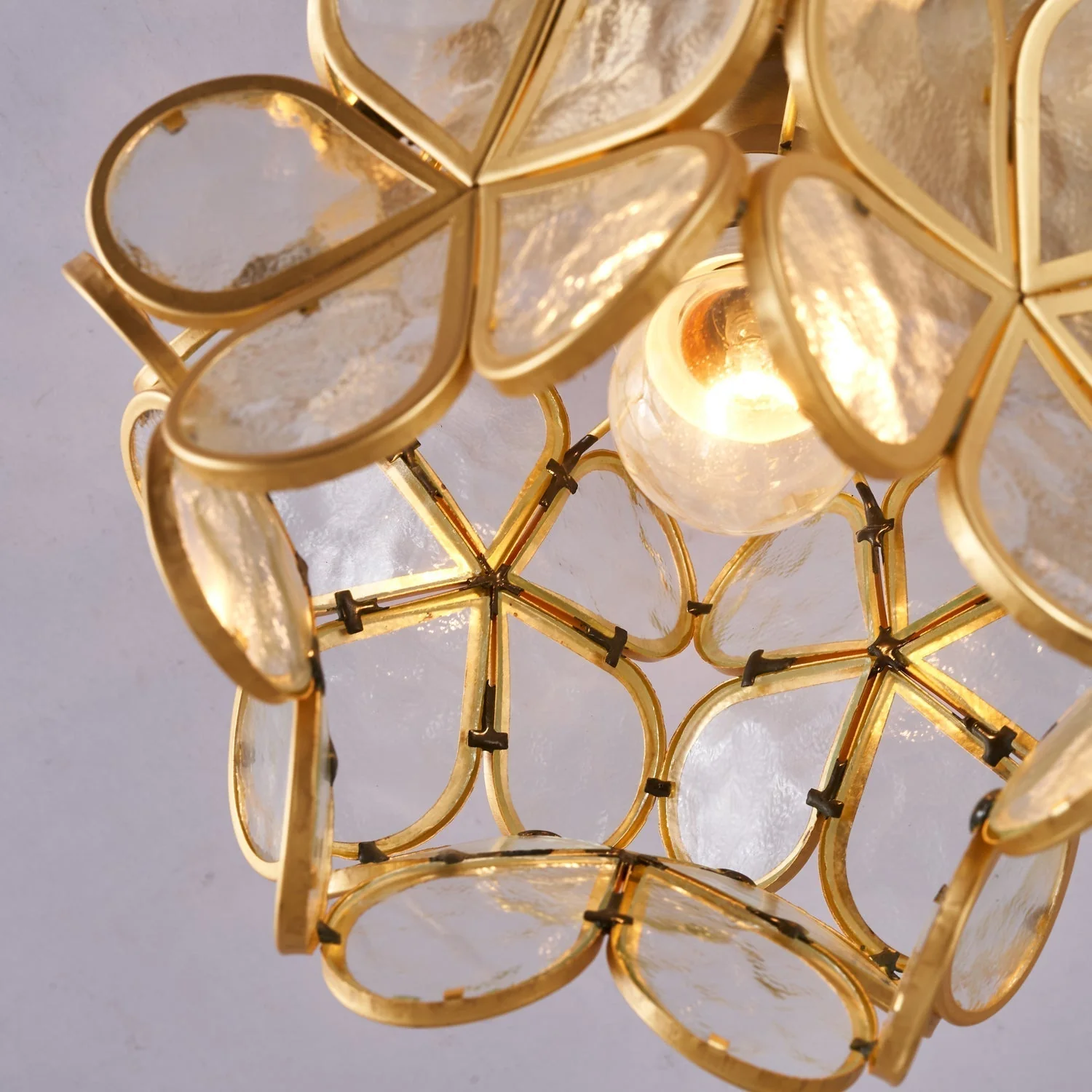 Ullaeiel Postmodern Luxury Bloom Golden Glass Ceiling Light - Image 12