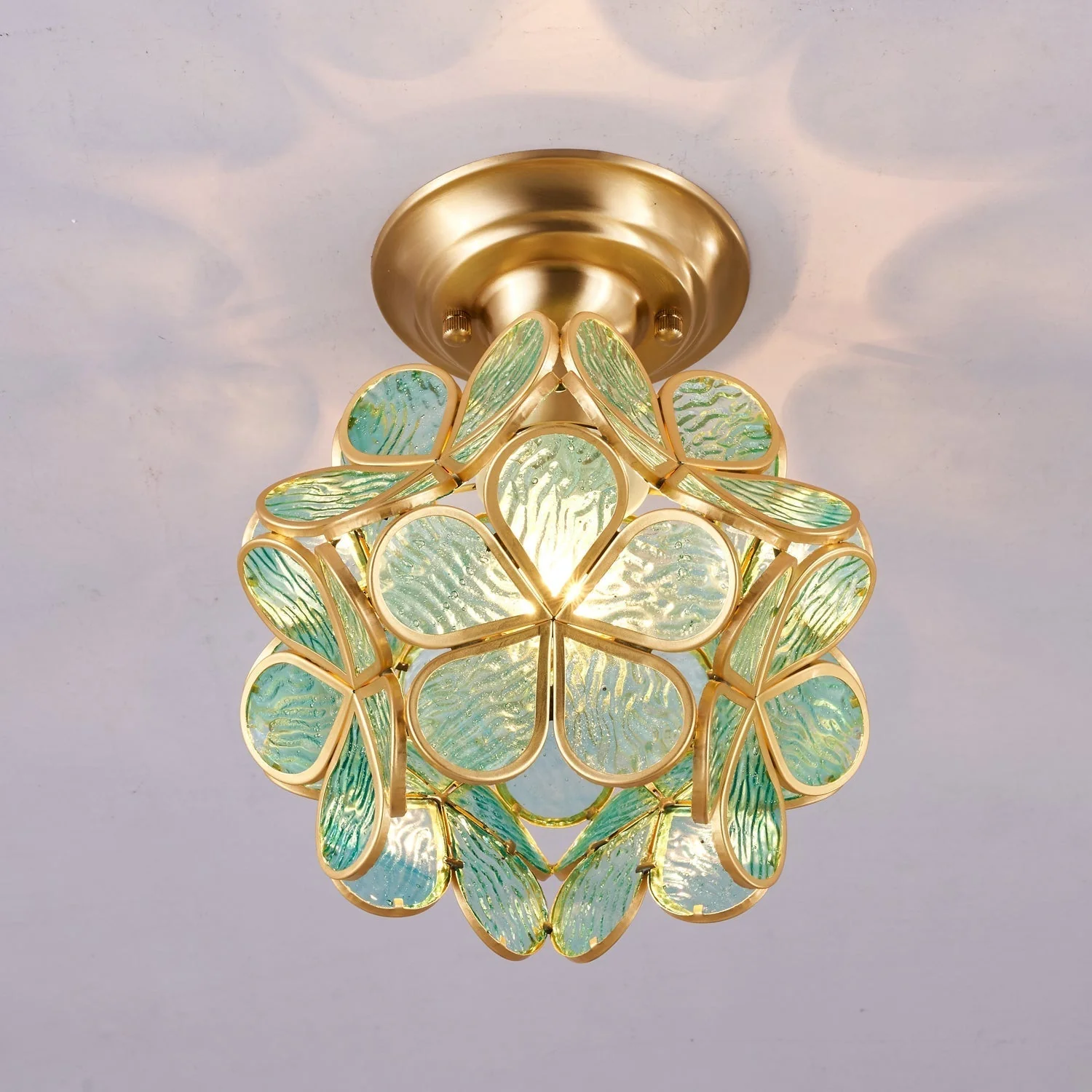 Ullaeiel Postmodern Luxury Bloom Golden Glass Ceiling Light - Image 13