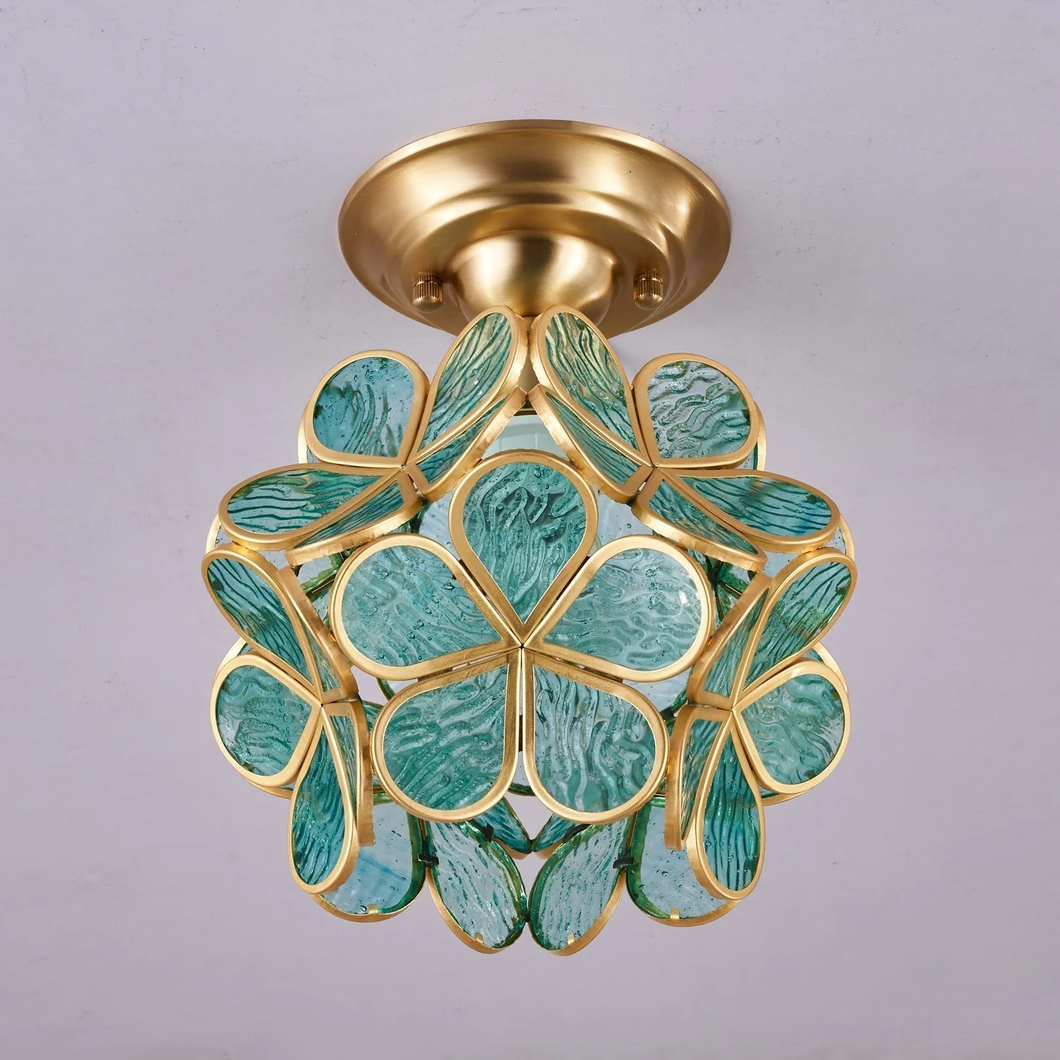 Ullaeiel Postmodern Luxury Bloom Golden Glass Ceiling Light - Image 14
