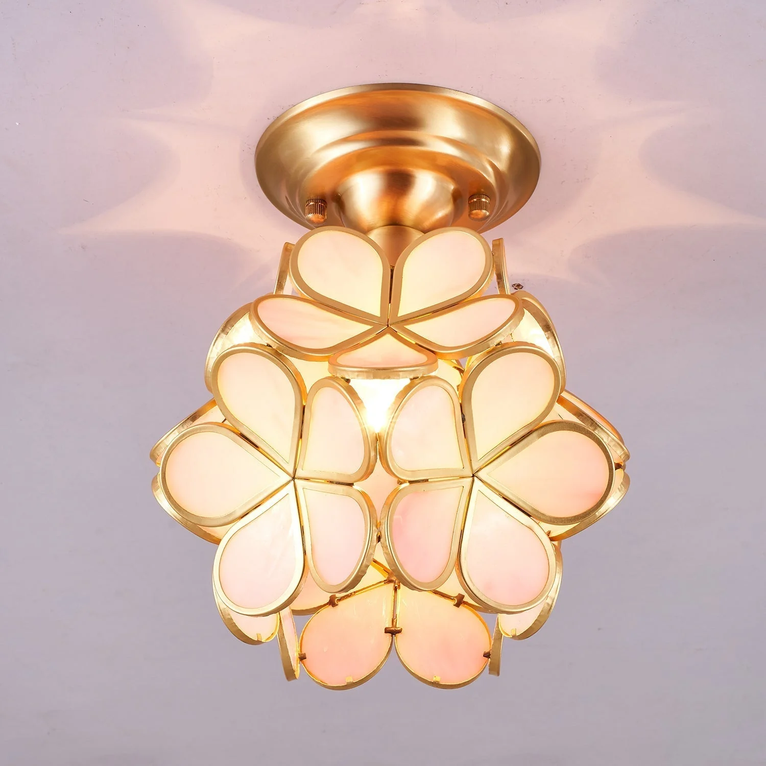 Ullaeiel Postmodern Luxury Bloom Golden Glass Ceiling Light - Image 15