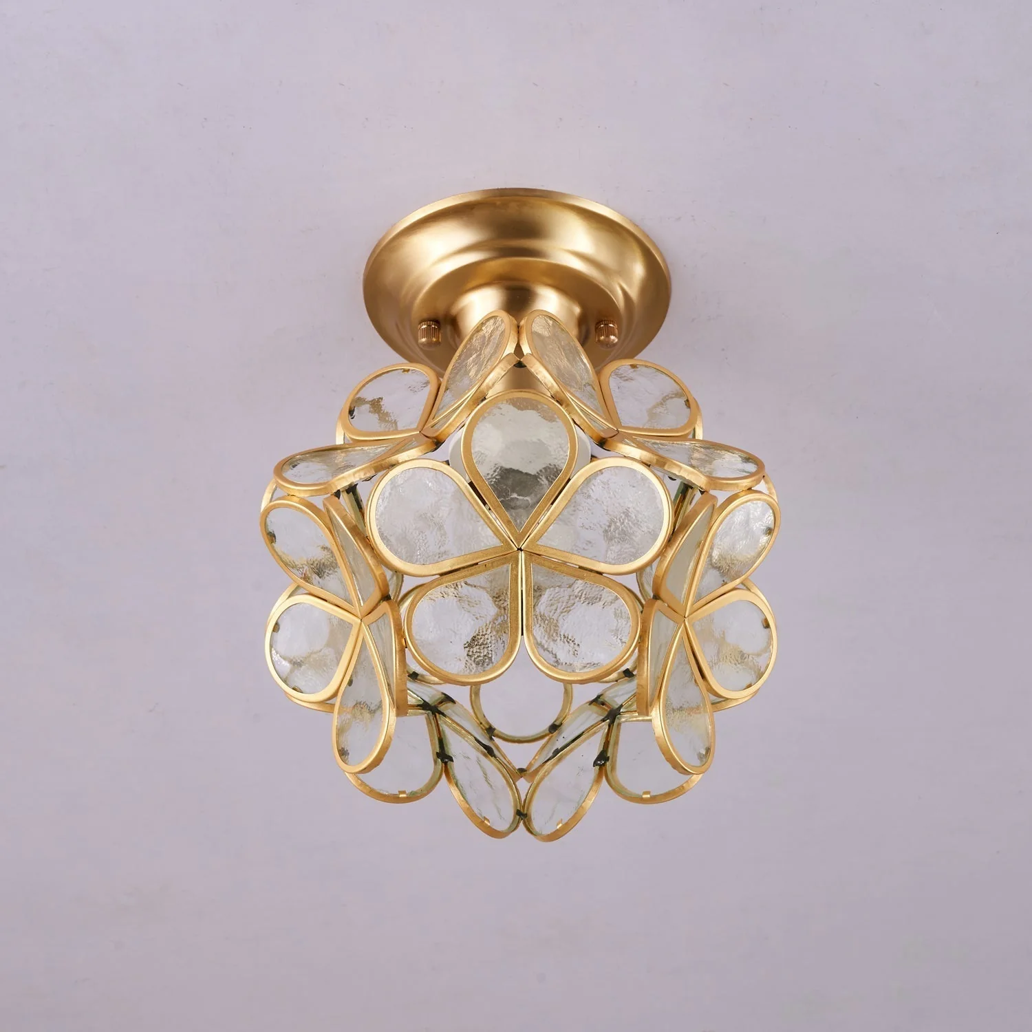 Ullaeiel Postmodern Luxury Bloom Golden Glass Ceiling Light - Image 18