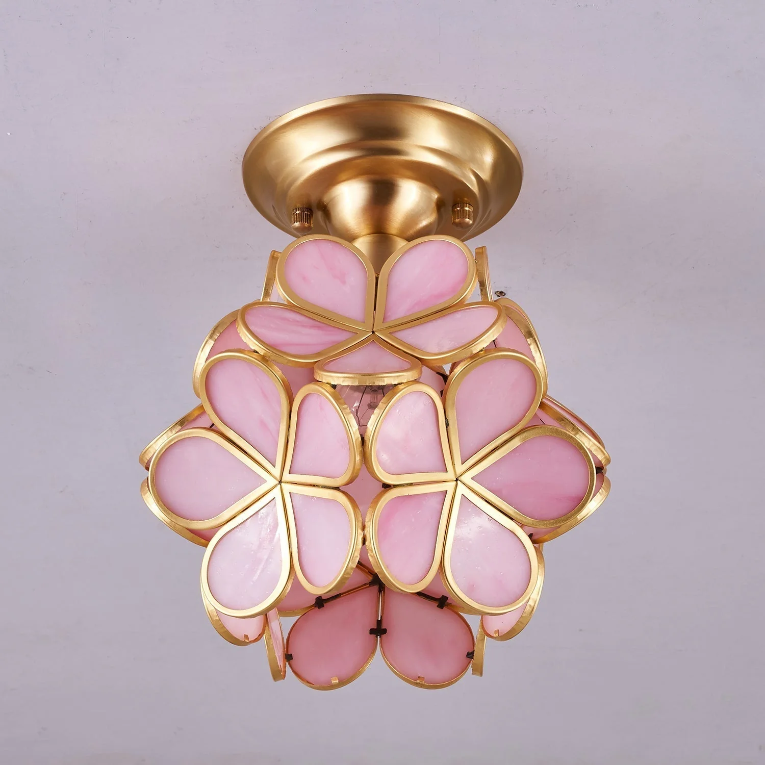 Ullaeiel Postmodern Luxury Bloom Golden Glass Ceiling Light - Image 3