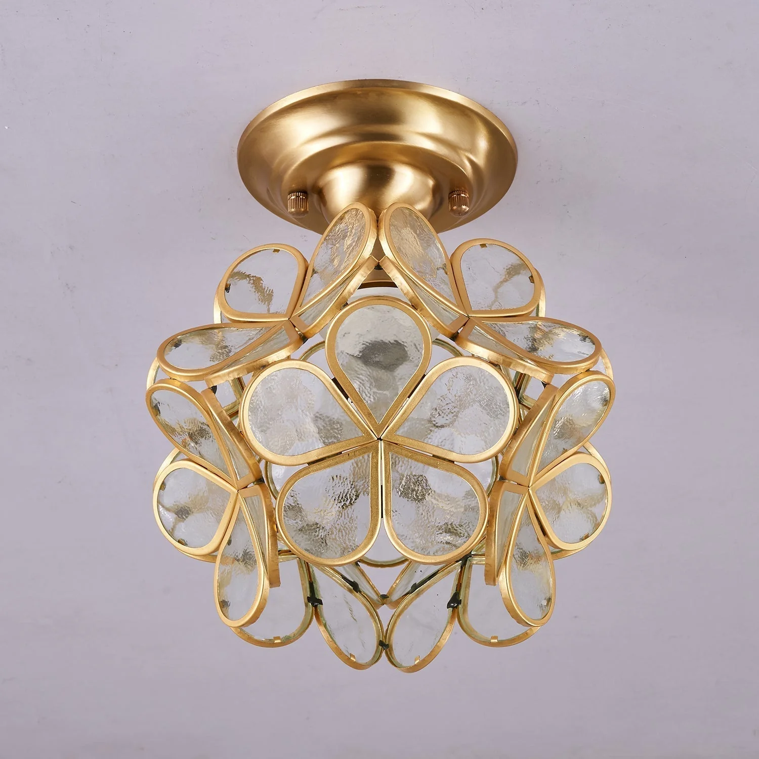 Ullaeiel Postmodern Luxury Bloom Golden Glass Ceiling Light - Image 6