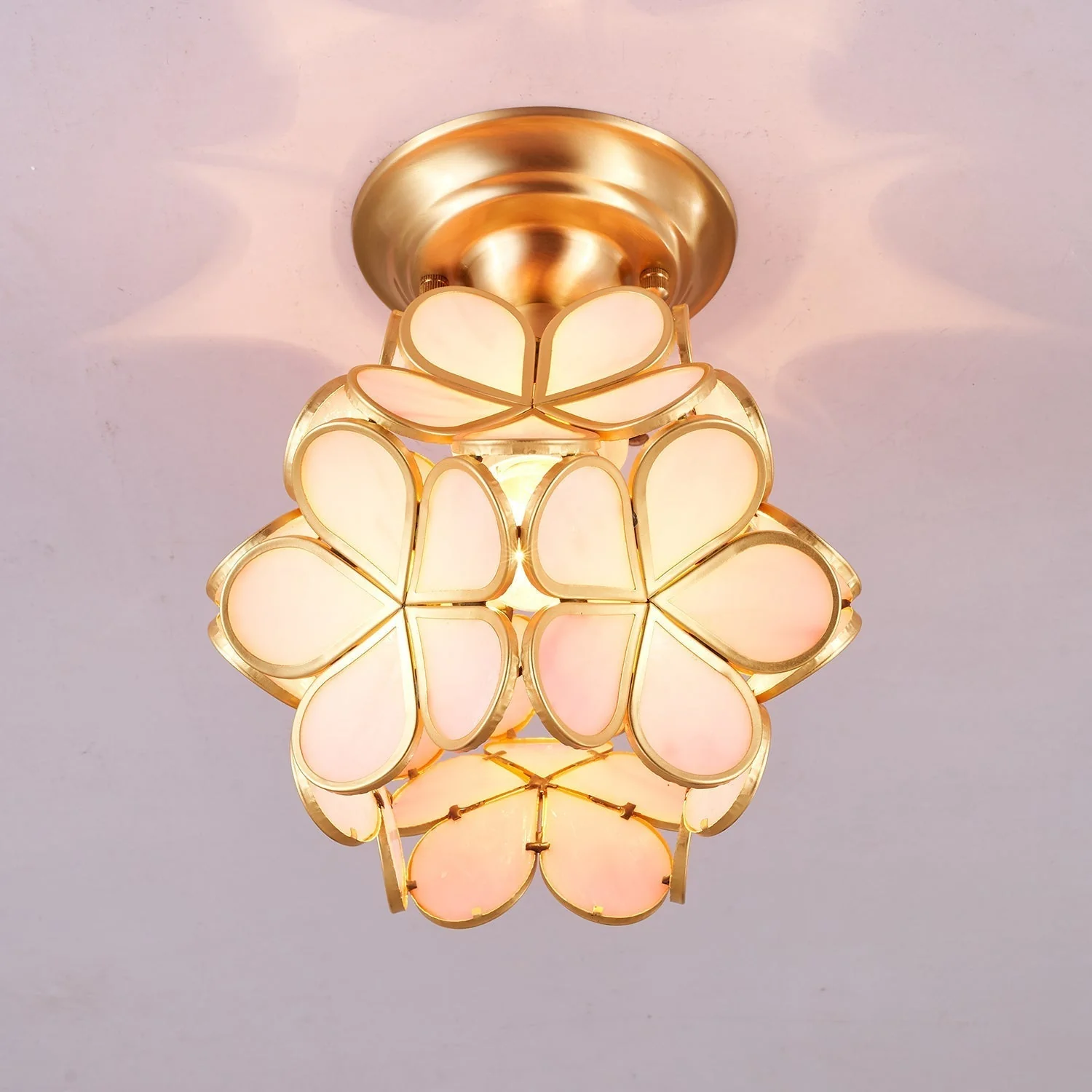 Ullaeiel Postmodern Luxury Bloom Golden Glass Ceiling Light - Image 9