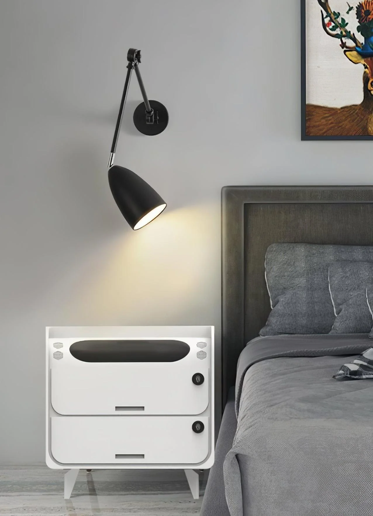 Ulrinel Adjustable Swing Arm Wall Lamp - Image 3
