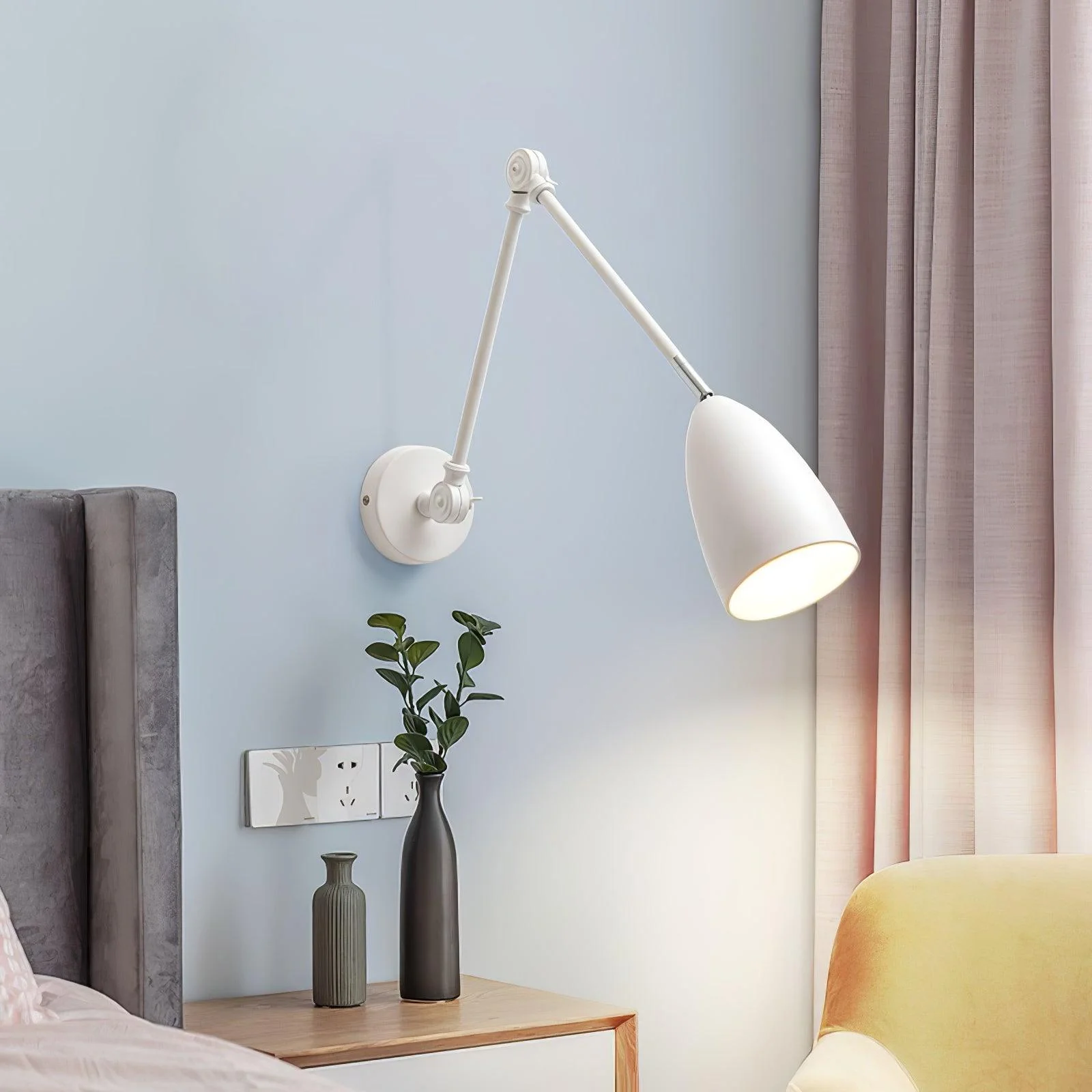 Ulrinel Adjustable Swing Arm Wall Lamp - Image 6