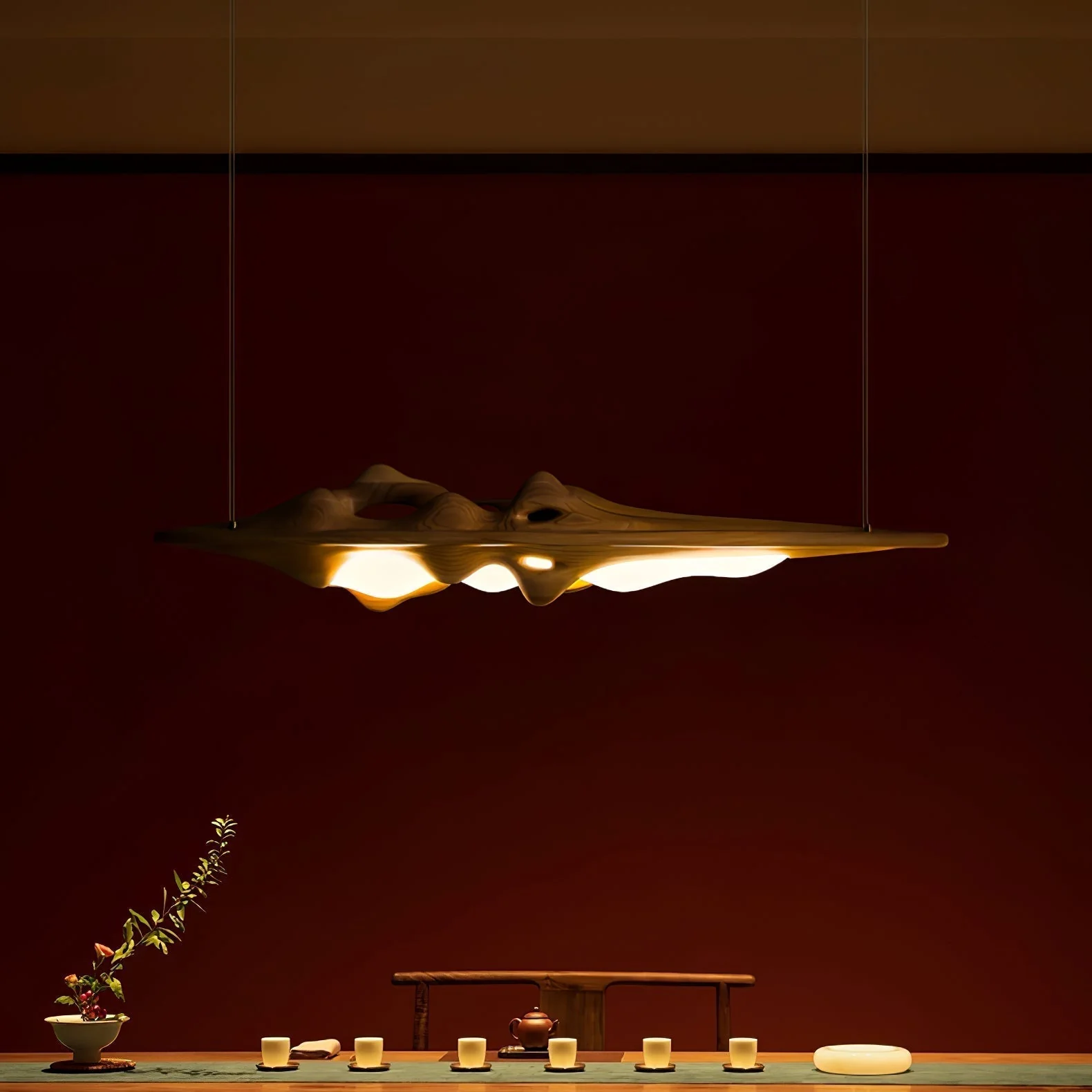 Ulsorira Topographic Wood Pendant Light - Image 26