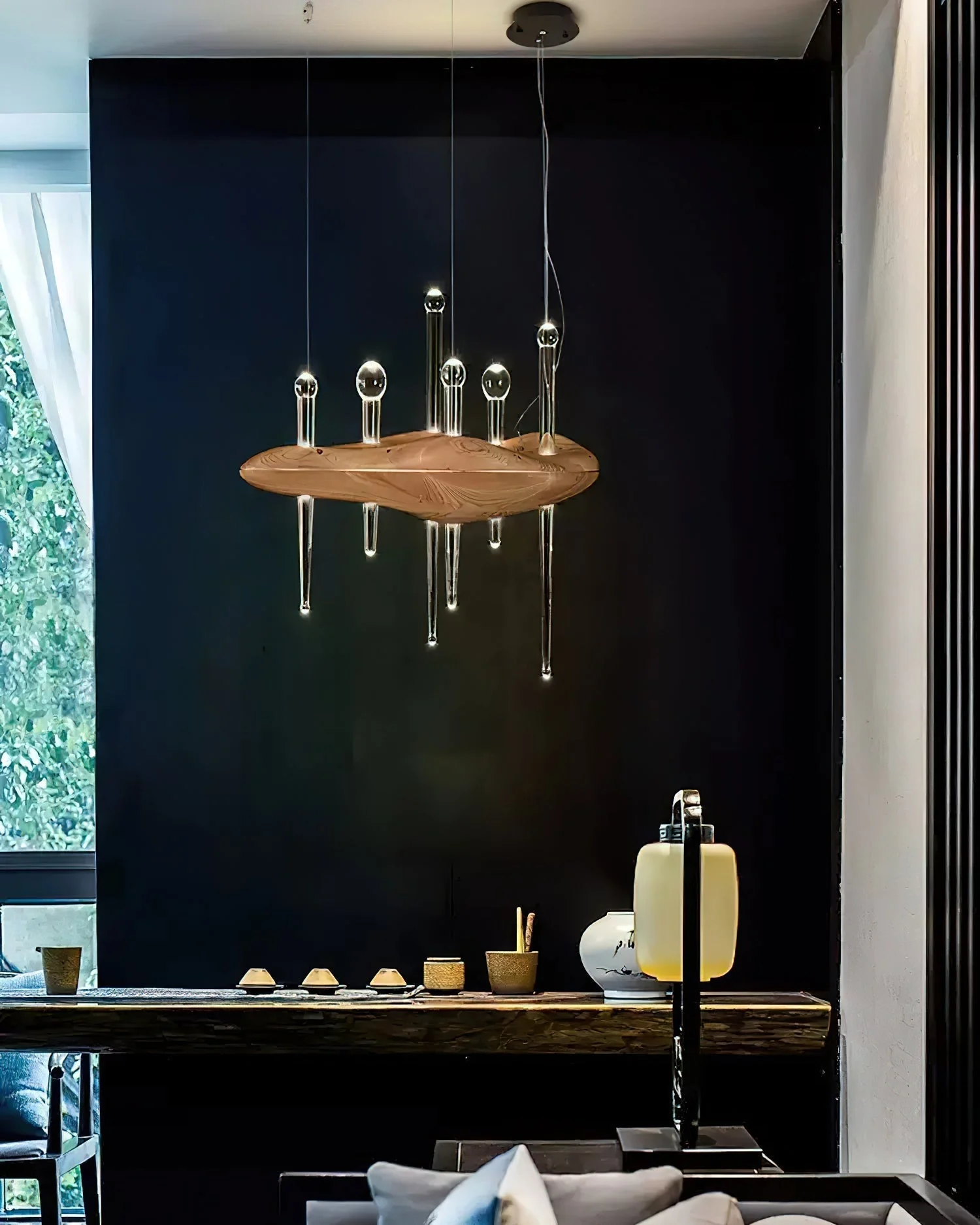 Umare Whimsical Oak Glass Pendant Light - Image 27