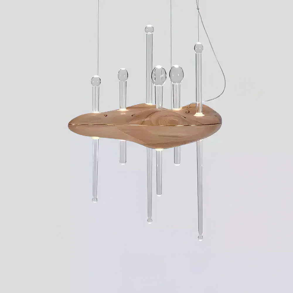 Umare Whimsical Oak Glass Pendant Light - Image 9