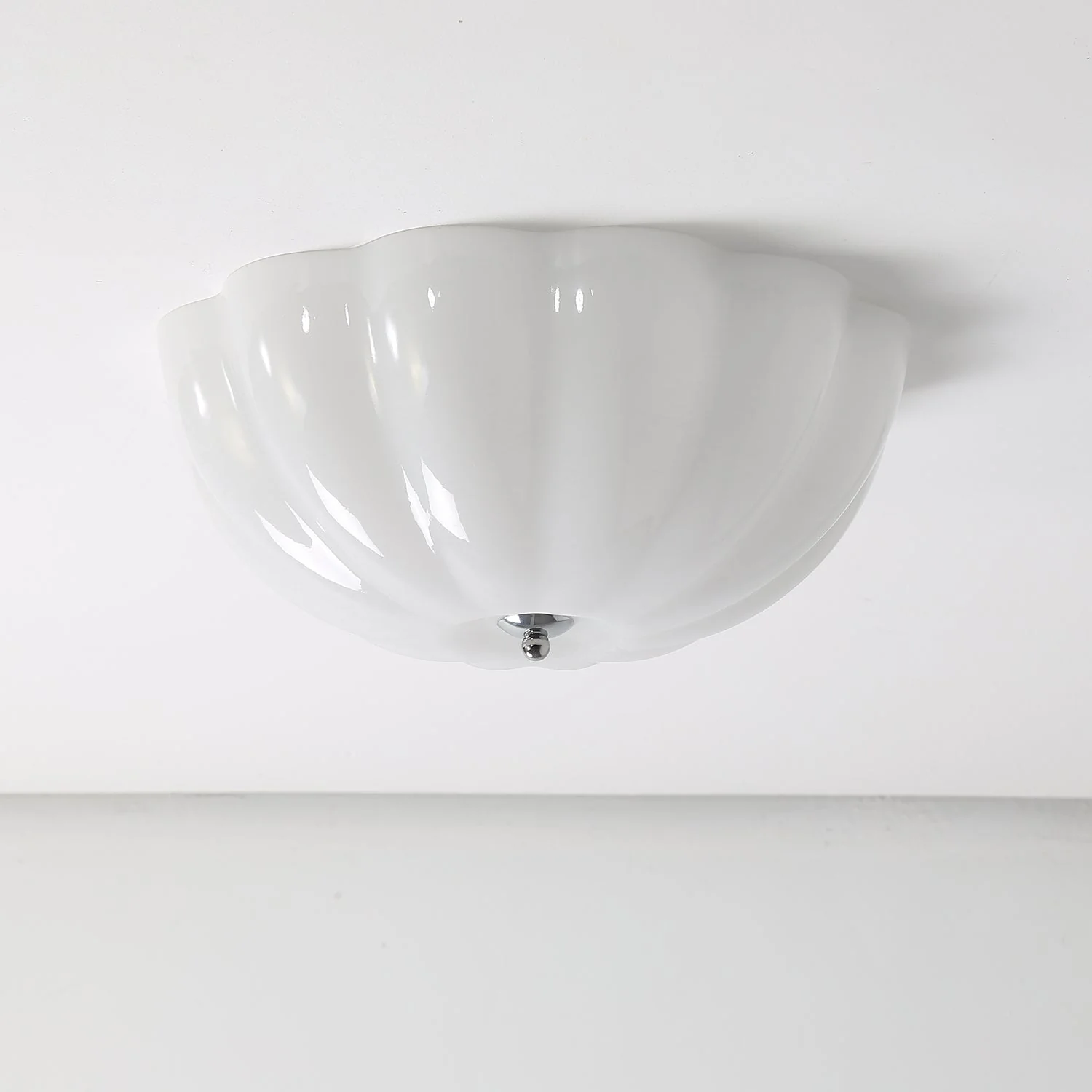 Uphaara Modern Minimalist Opal Shell Glass Ceiling Lamp - Image 12