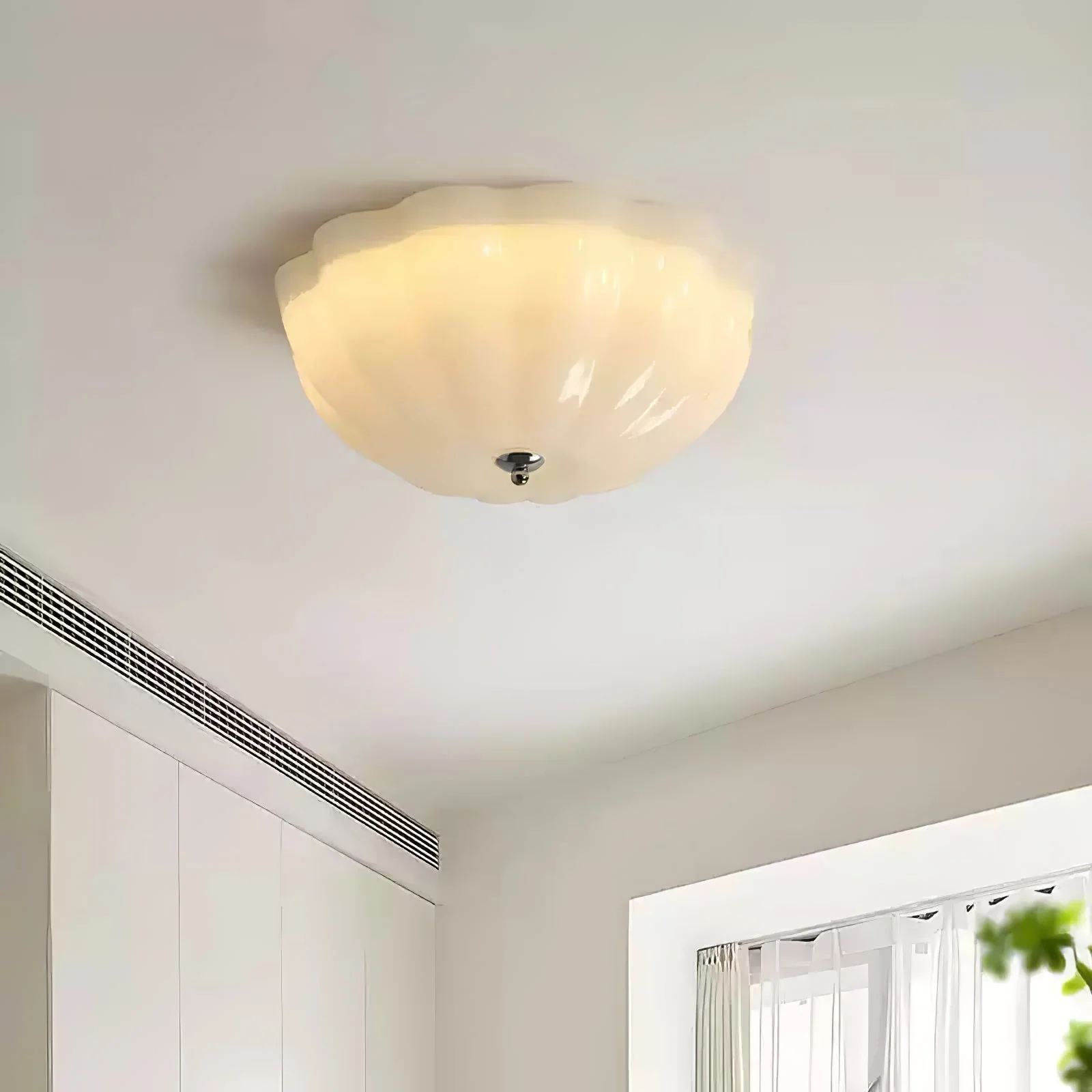 Uphaara Modern Minimalist Opal Shell Glass Ceiling Lamp - Image 22