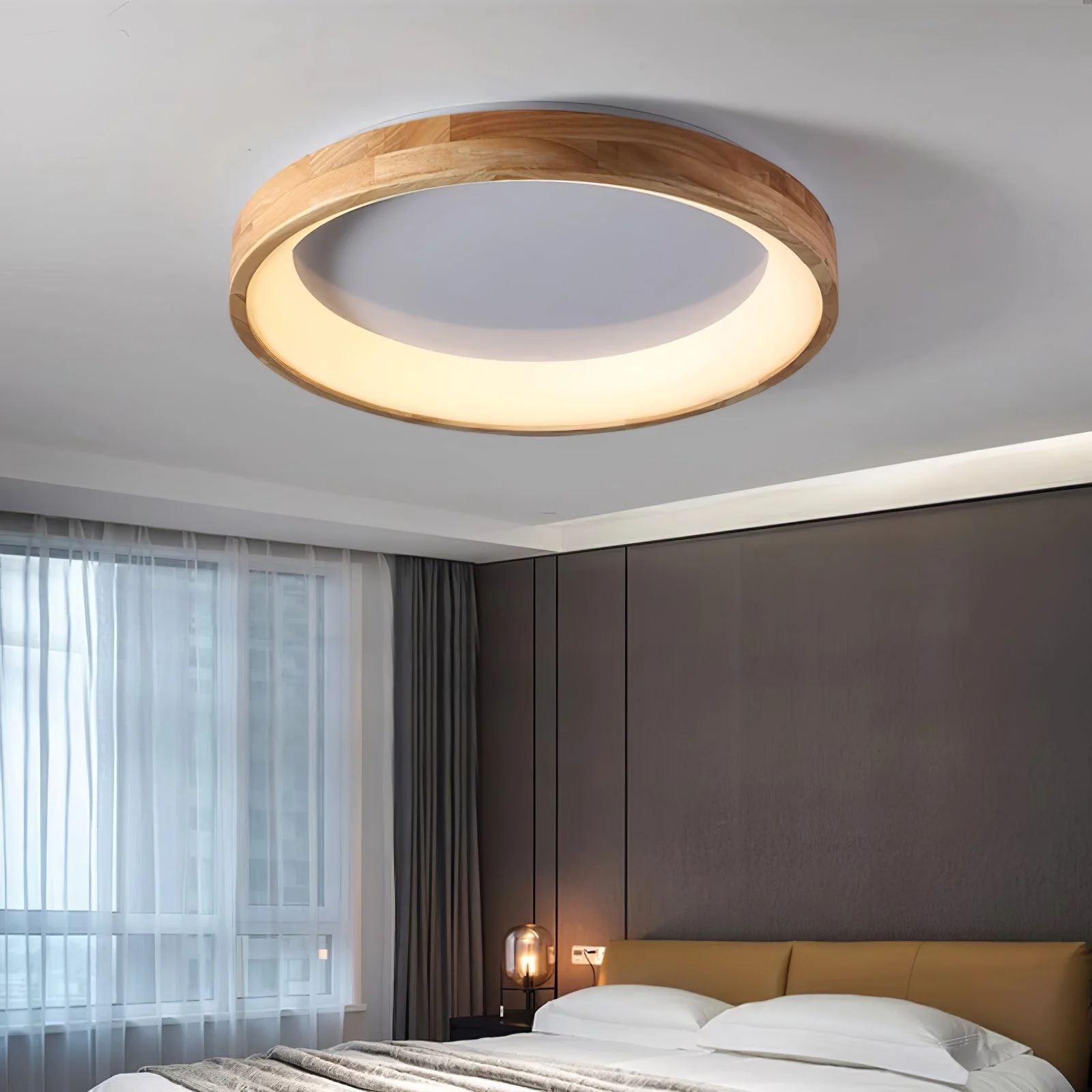 Uphae Modern Minimalist Square Wood Ceiling Light - Image 38