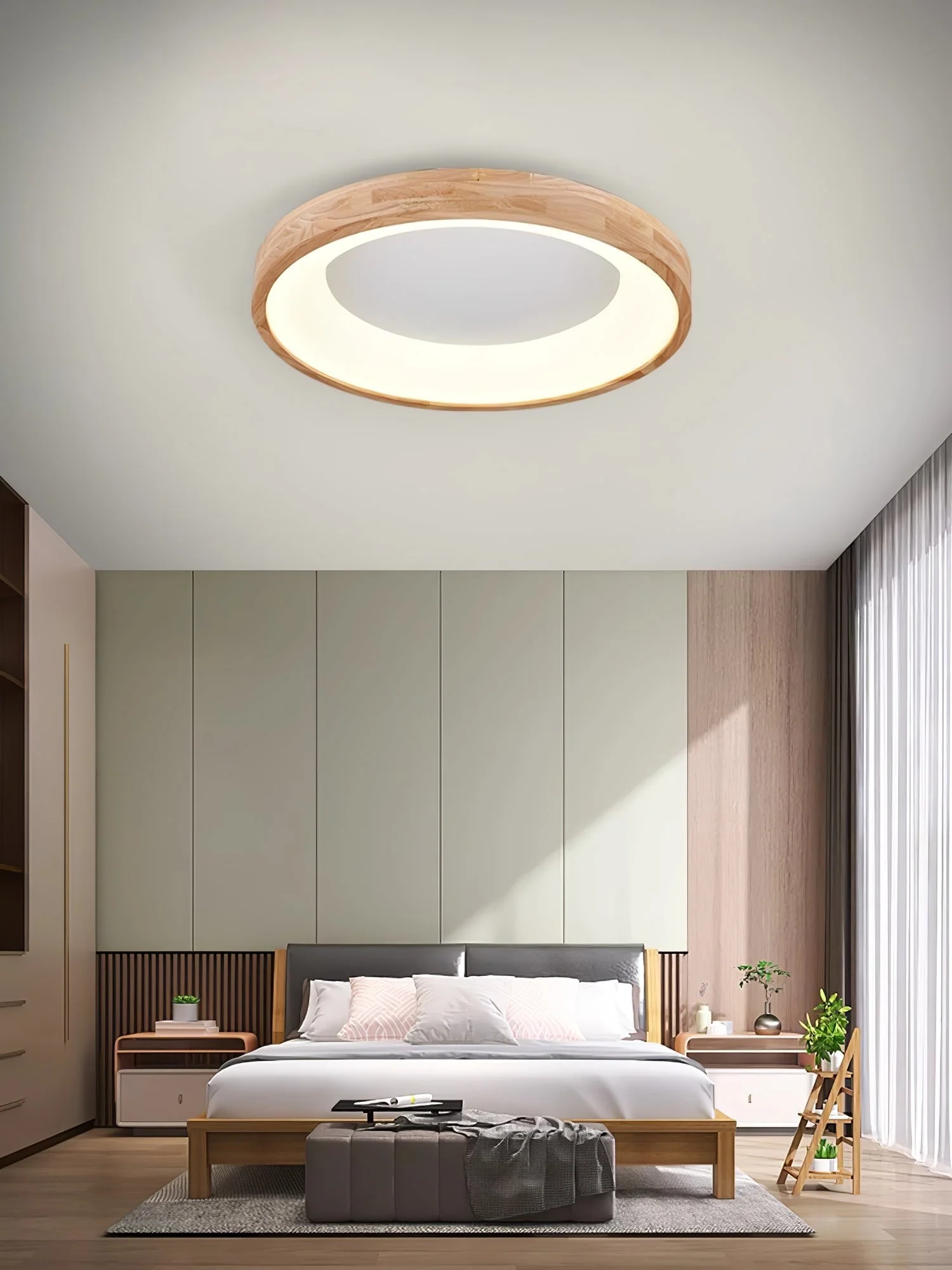 Uphae Modern Minimalist Square Wood Ceiling Light - Image 7