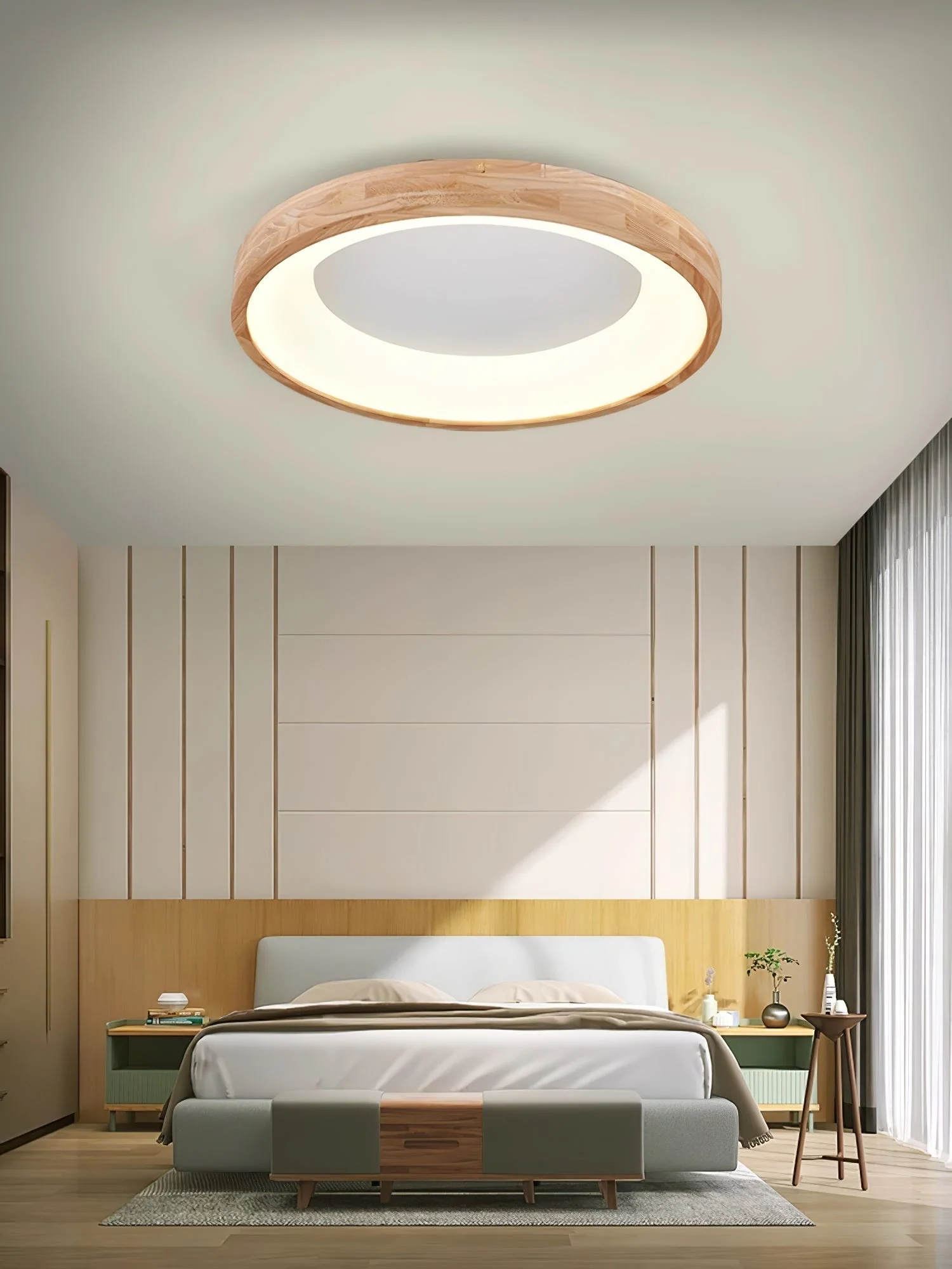Uphae Modern Minimalist Square Wood Ceiling Light - Image 8