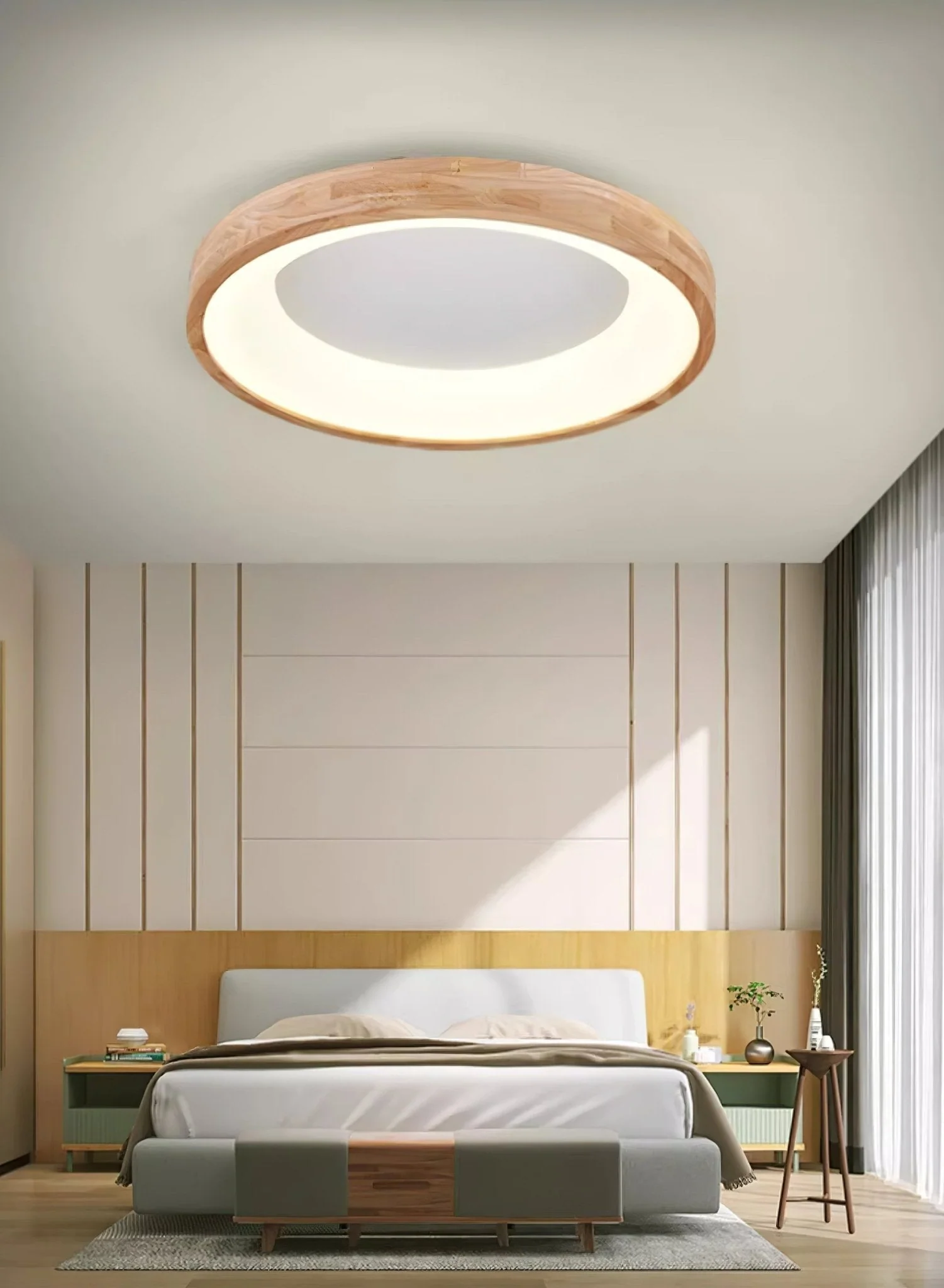 Uphae Modern Minimalist Square Wood Ceiling Light - Image 9