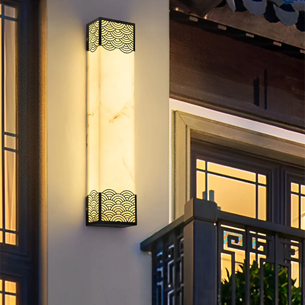 Ursula Rectangular LED Vintage Resin Outdoor Wall Lights