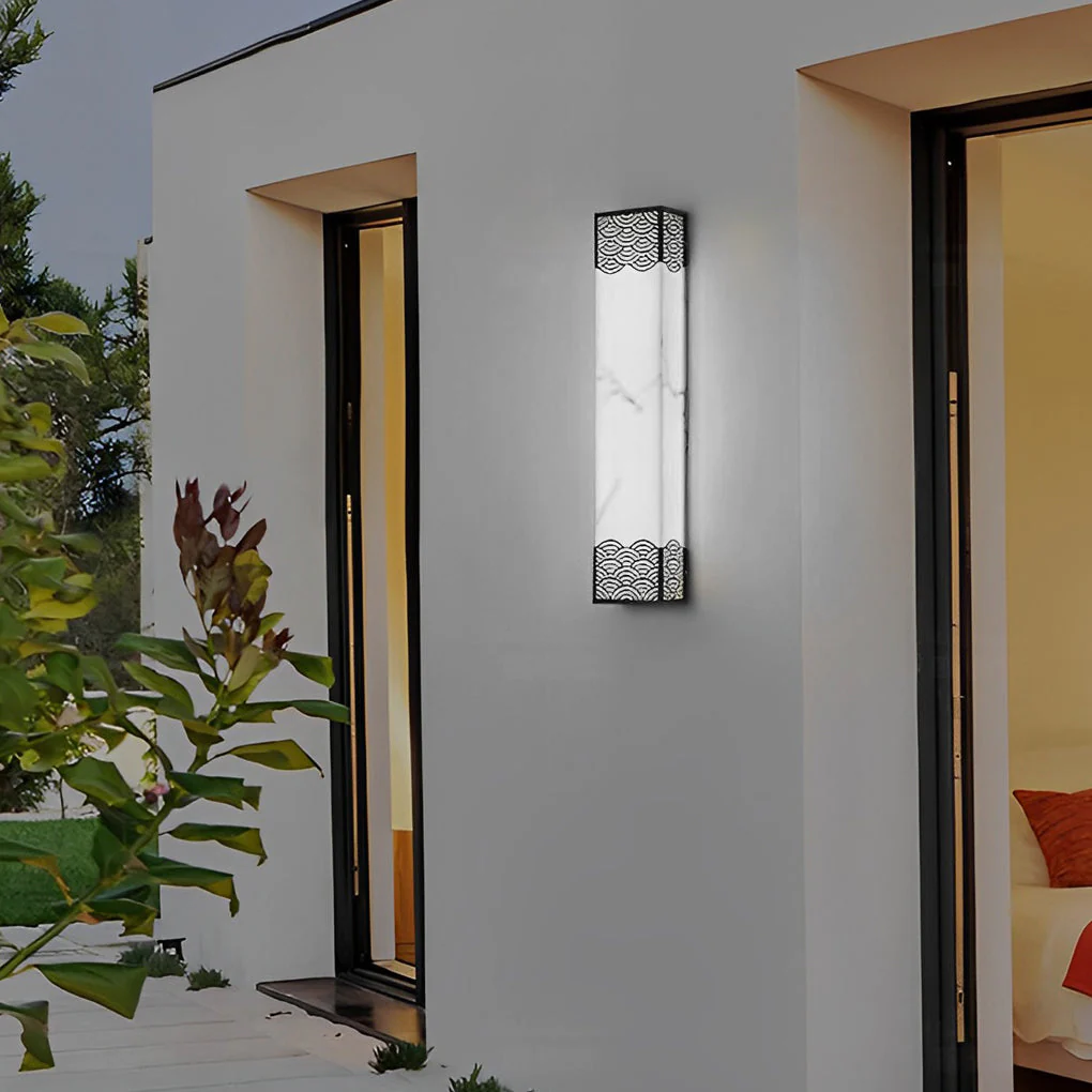 Ursula Rectangular LED Vintage Resin Outdoor Wall Lights - Image 4