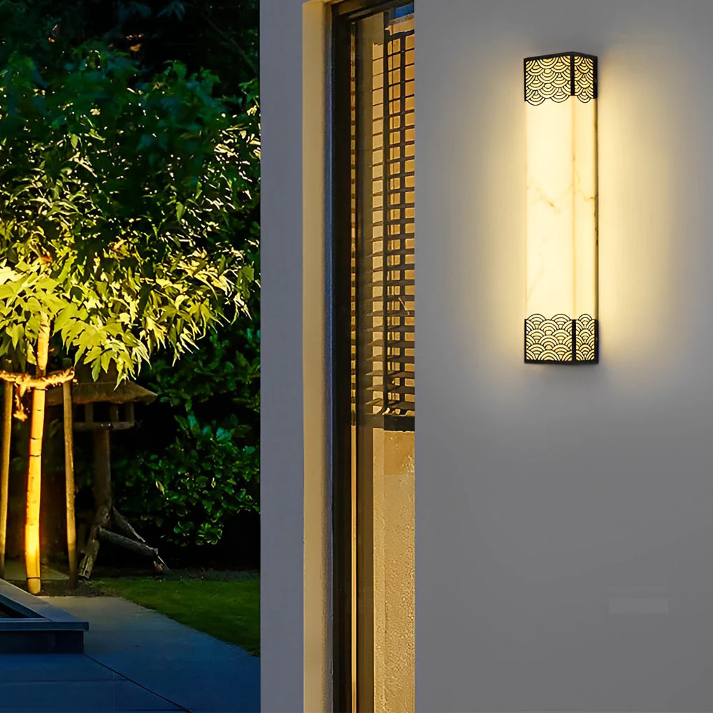 Ursula Rectangular LED Vintage Resin Outdoor Wall Lights - Image 7
