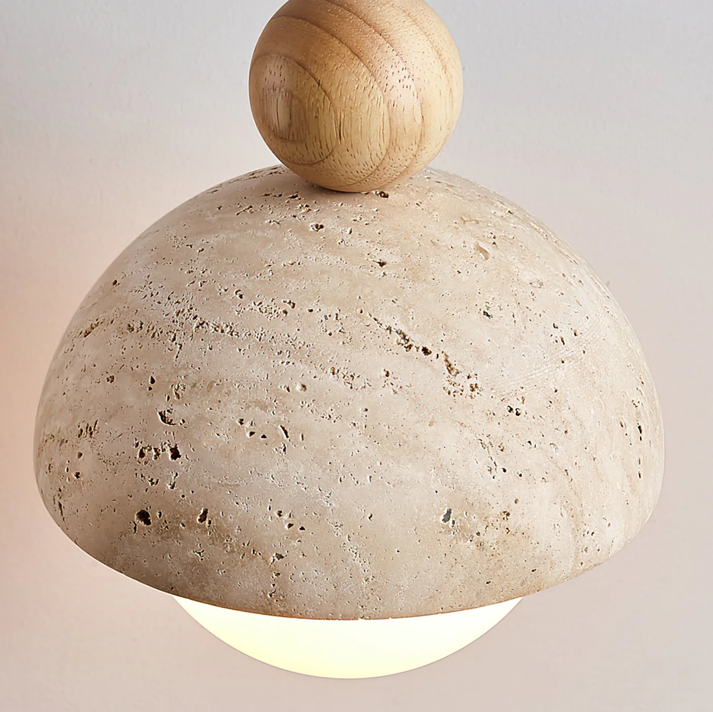 Vaire Pendant Light Travertine Dome Glass - Image 11
