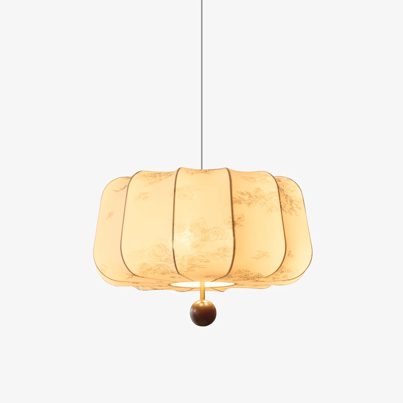Valera Wood & Fabric Pendant Light