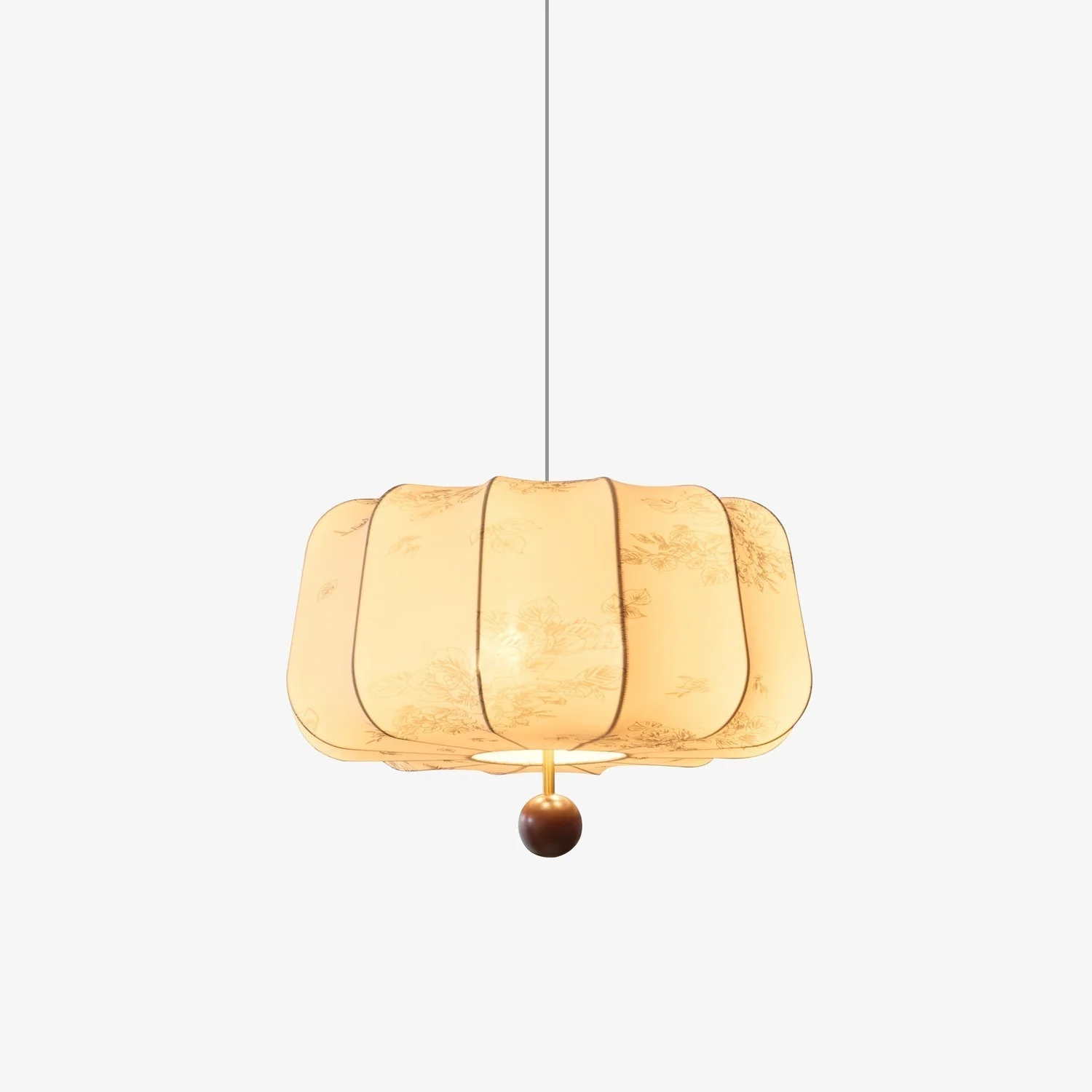 Valera Wood & Fabric Pendant Light - Image 22