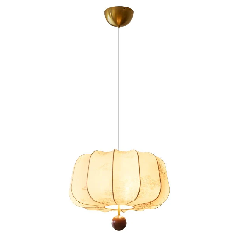 Valera Wood & Fabric Pendant Light - Image 23