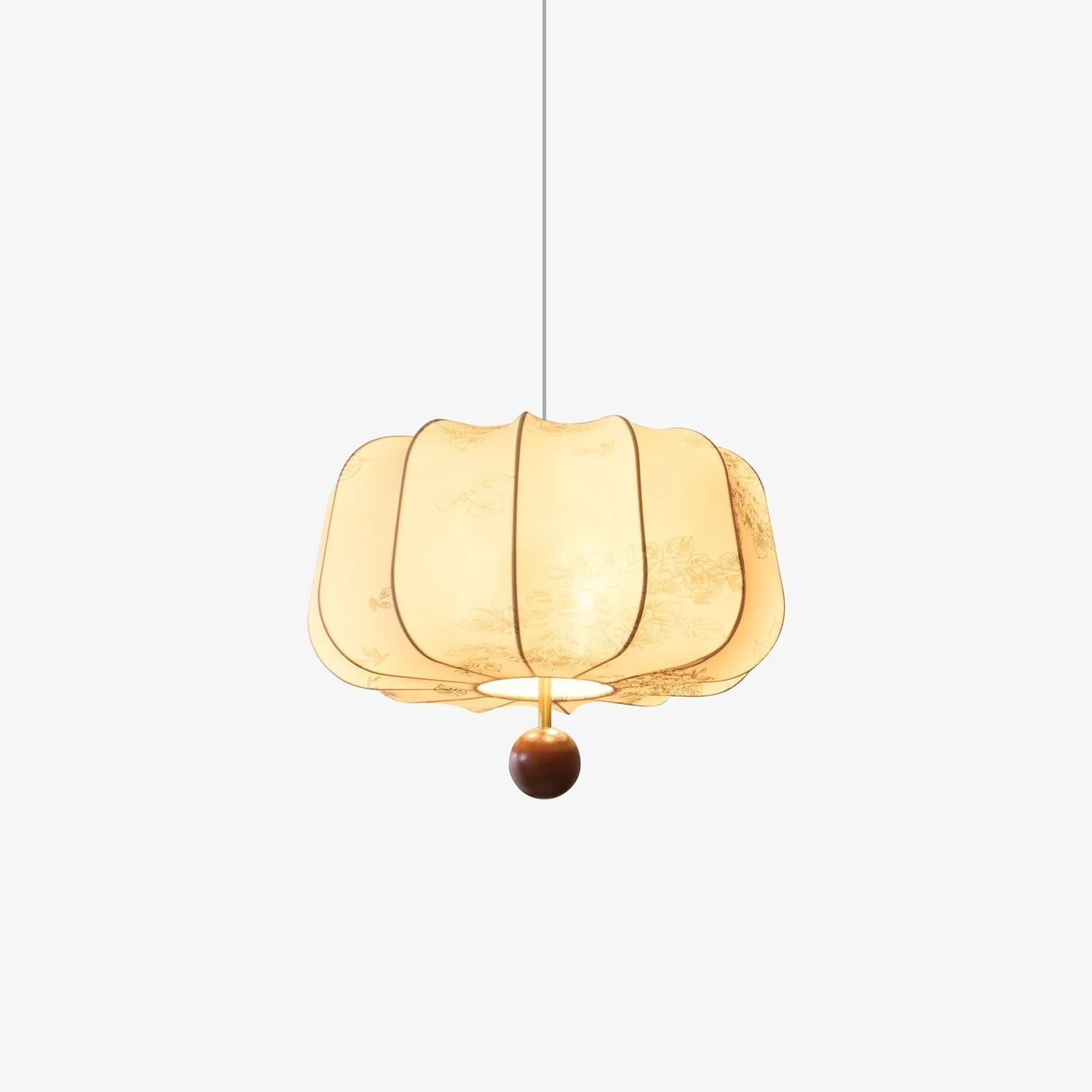 Valera Wood & Fabric Pendant Light - Image 24