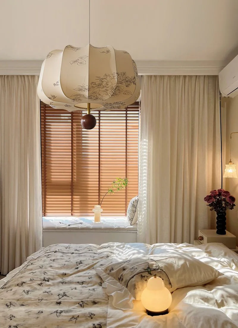 Valera Wood & Fabric Pendant Light - Image 29