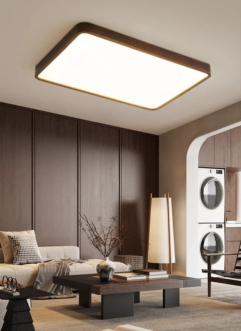 Vanoren Modern Minimalist Rectangular Wood Ceiling Light - Image 13