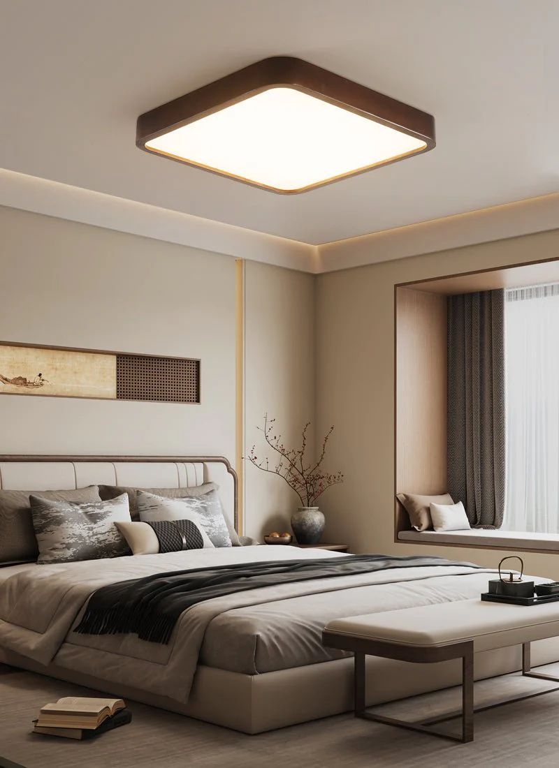Vanoren Modern Minimalist Rectangular Wood Ceiling Light - Image 14