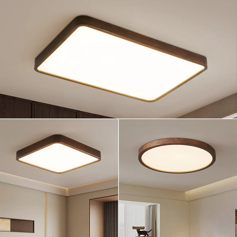 Vanoren Modern Minimalist Rectangular Wood Ceiling Light - Image 18