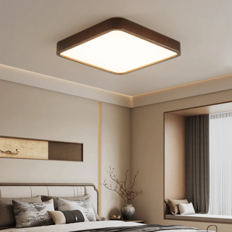 Vanoren Modern Minimalist Rectangular Wood Ceiling Light - Image 4