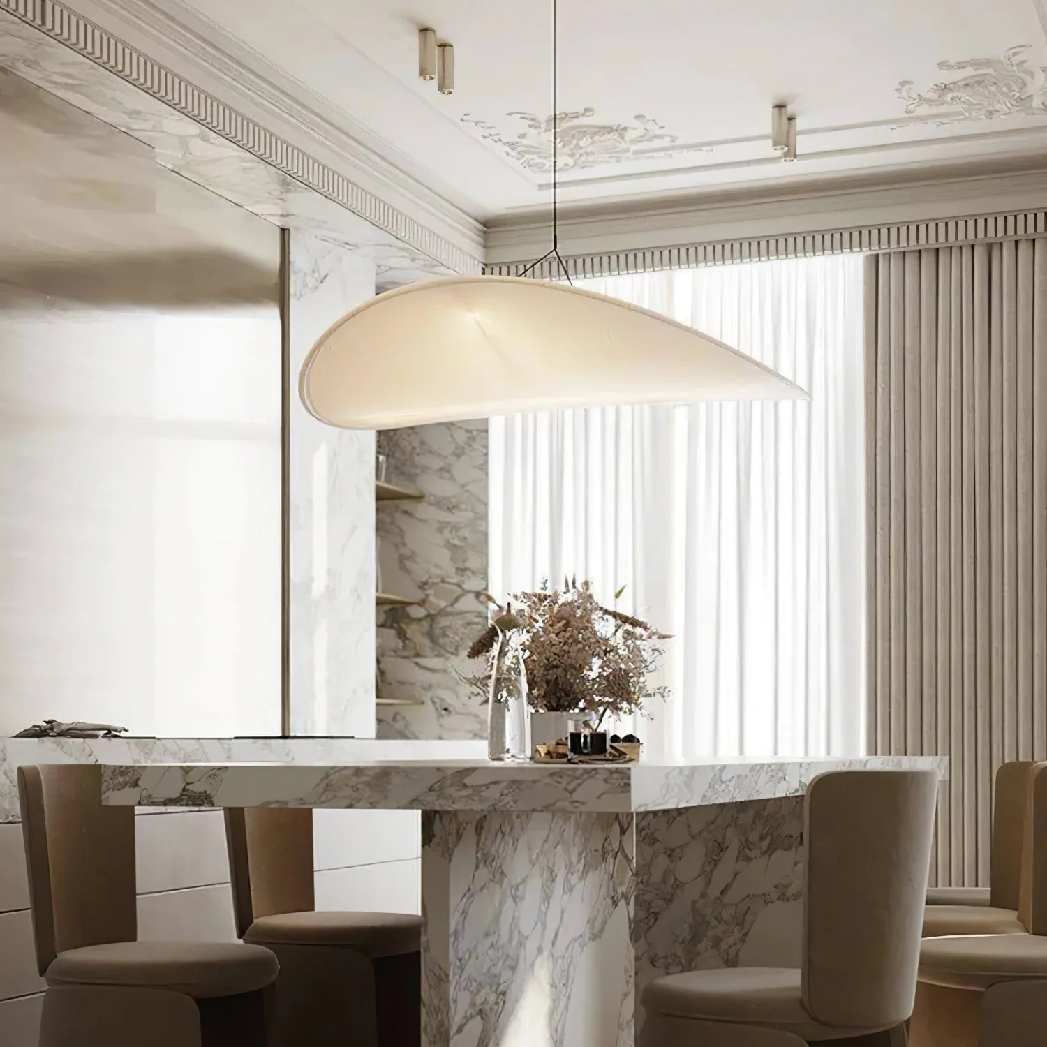 Vela Minimalist Silk Pendant Light - Image 105