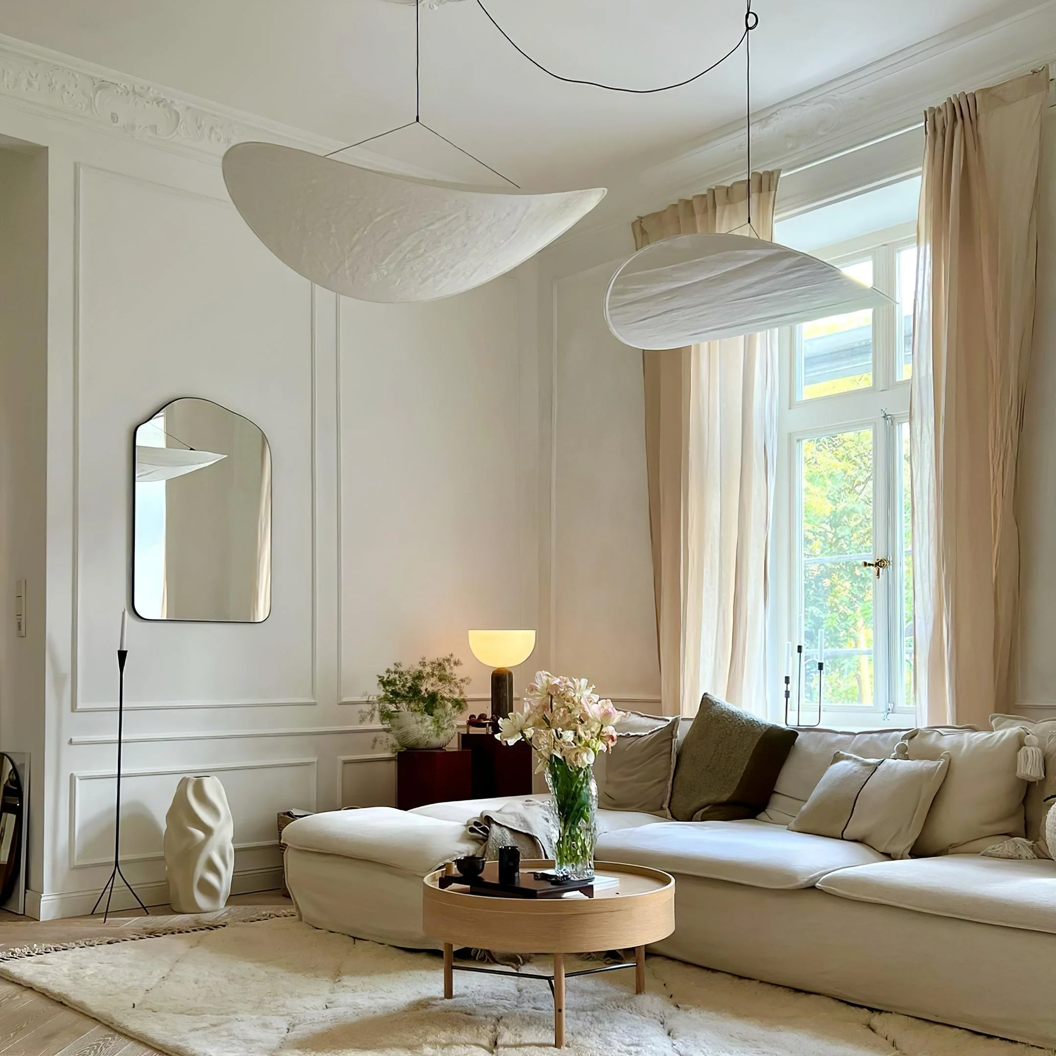 Vela Minimalist Silk Pendant Light - Image 56