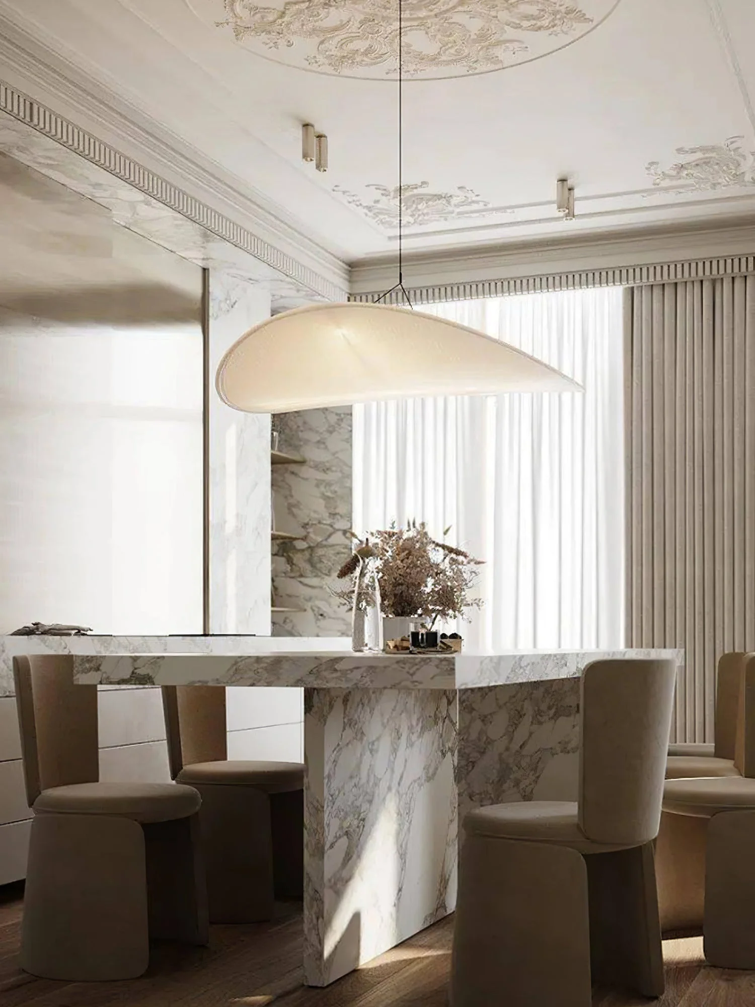 Vela Minimalist Silk Pendant Light - Image 94