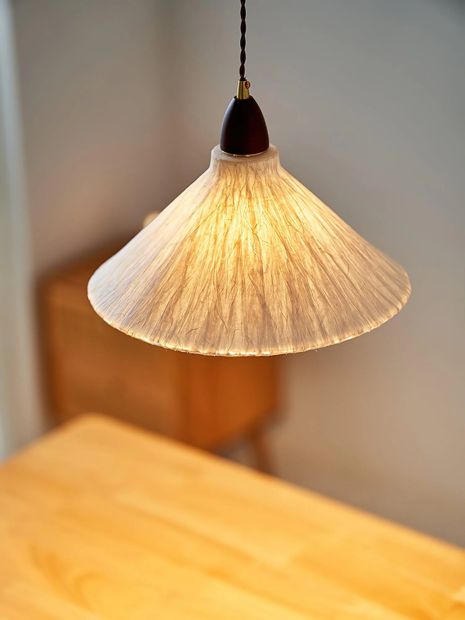 Vellara Paper & Wood Pendant Lamp - Image 23