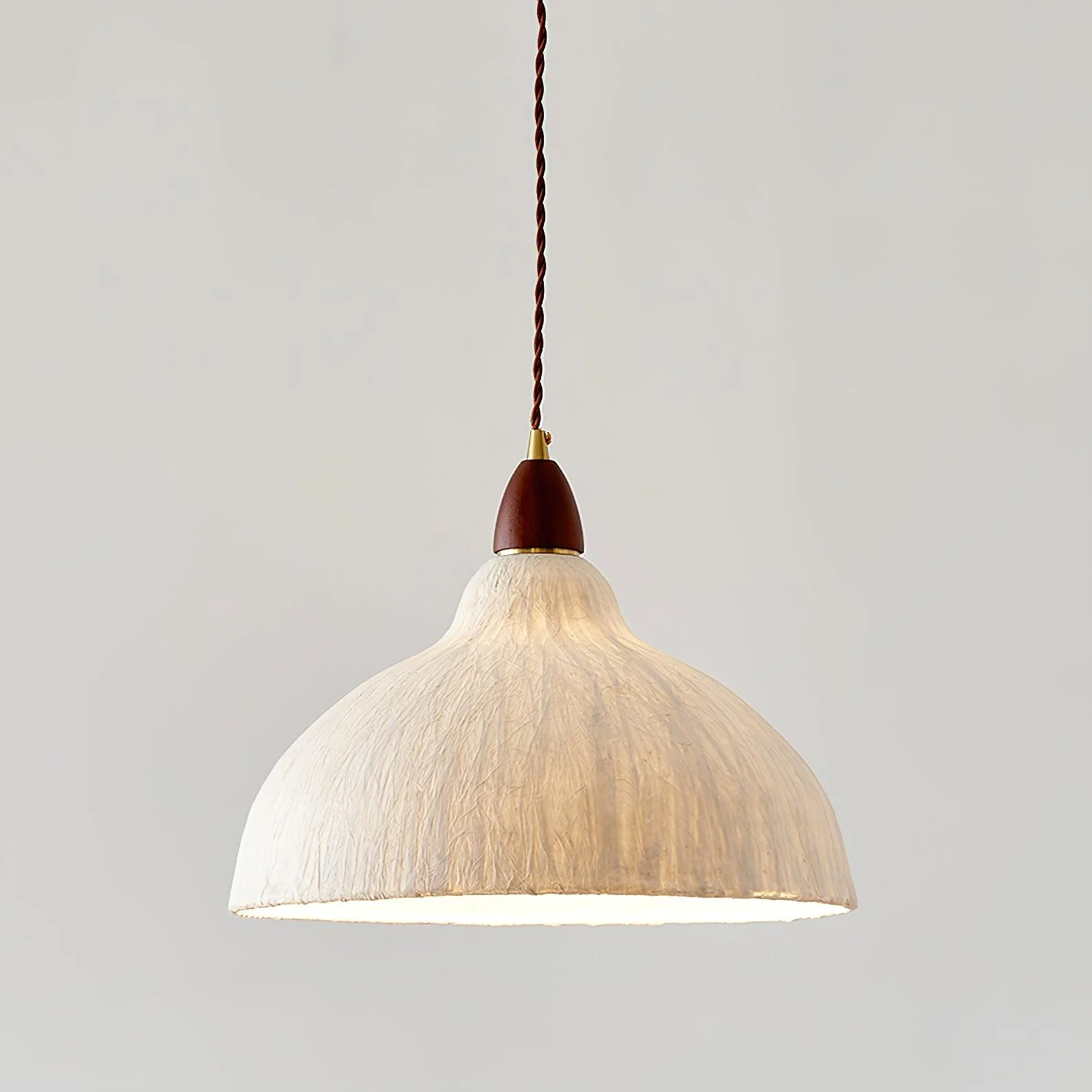 Vellara Paper & Wood Pendant Lamp - Image 30