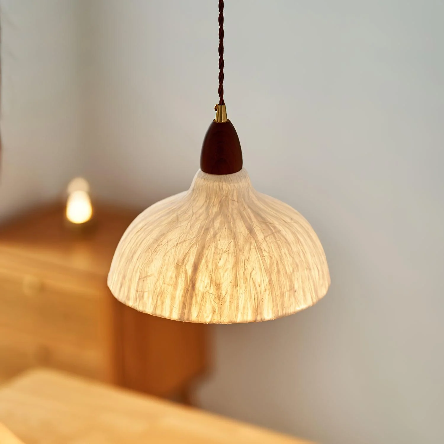 Vellara Paper & Wood Pendant Lamp - Image 40