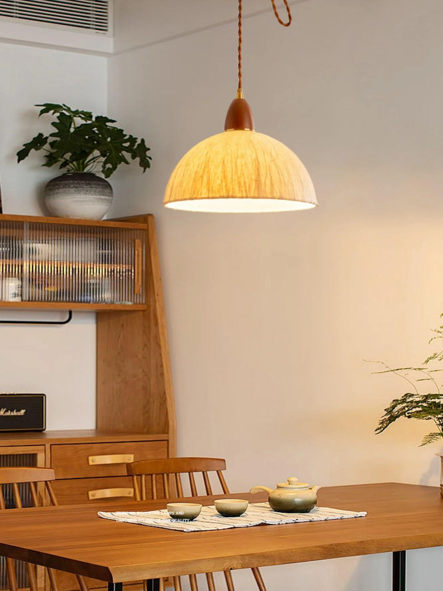Vellara Paper & Wood Pendant Lamp - Image 49