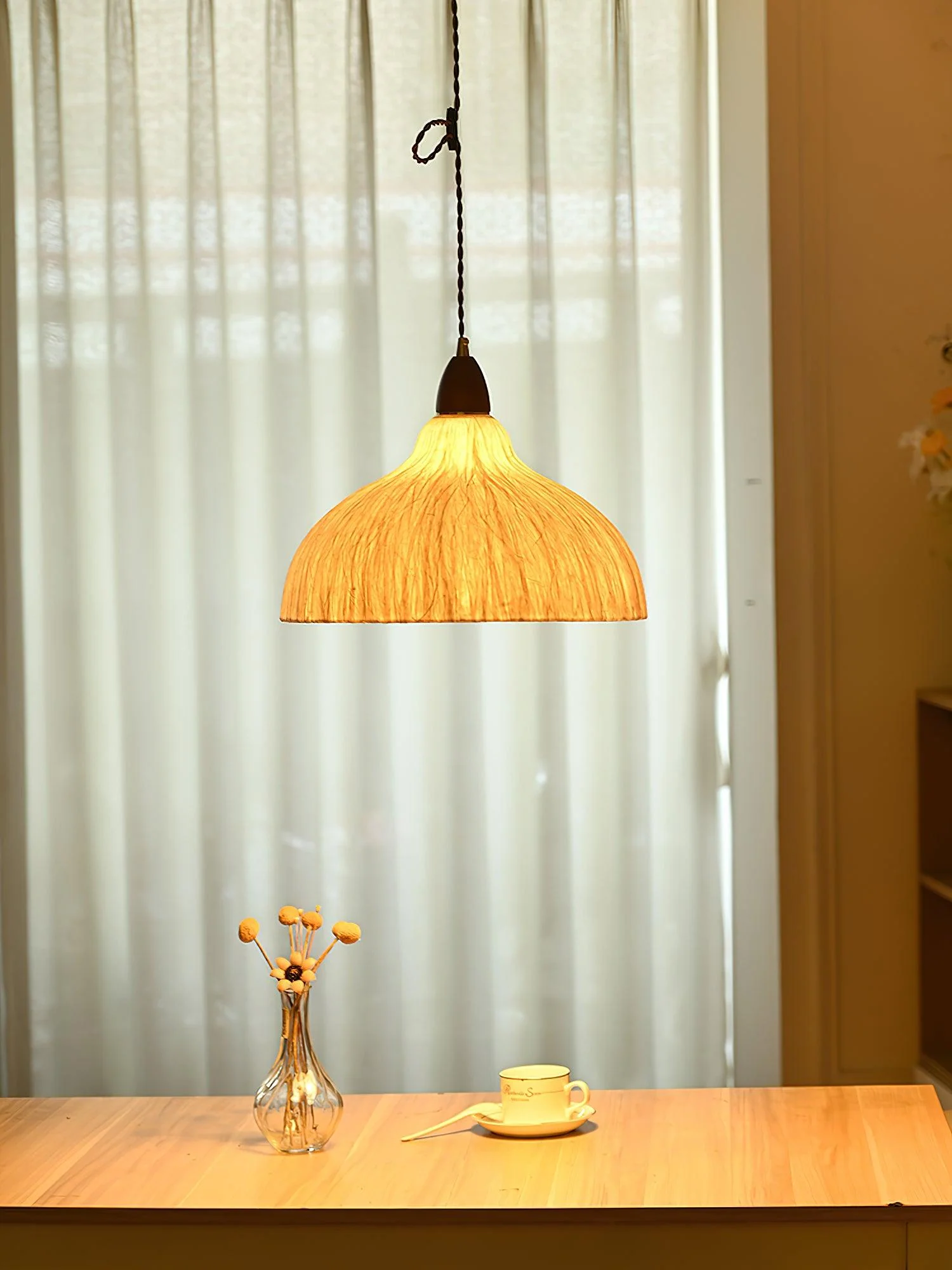 Vellara Paper & Wood Pendant Lamp - Image 53