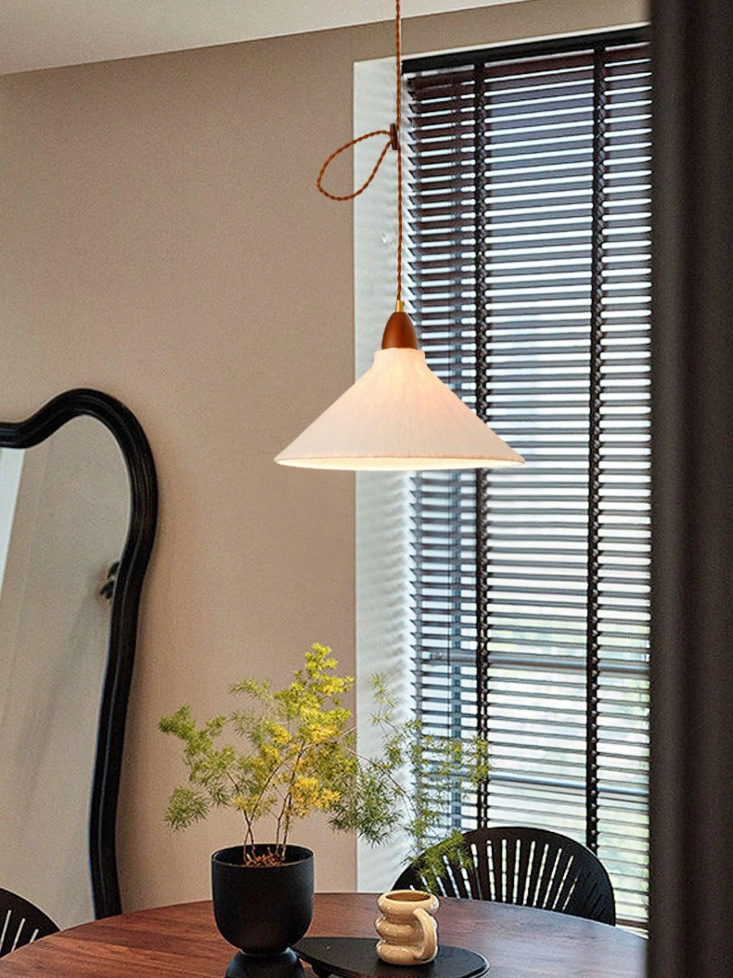 Vellara Paper & Wood Pendant Lamp - Image 55